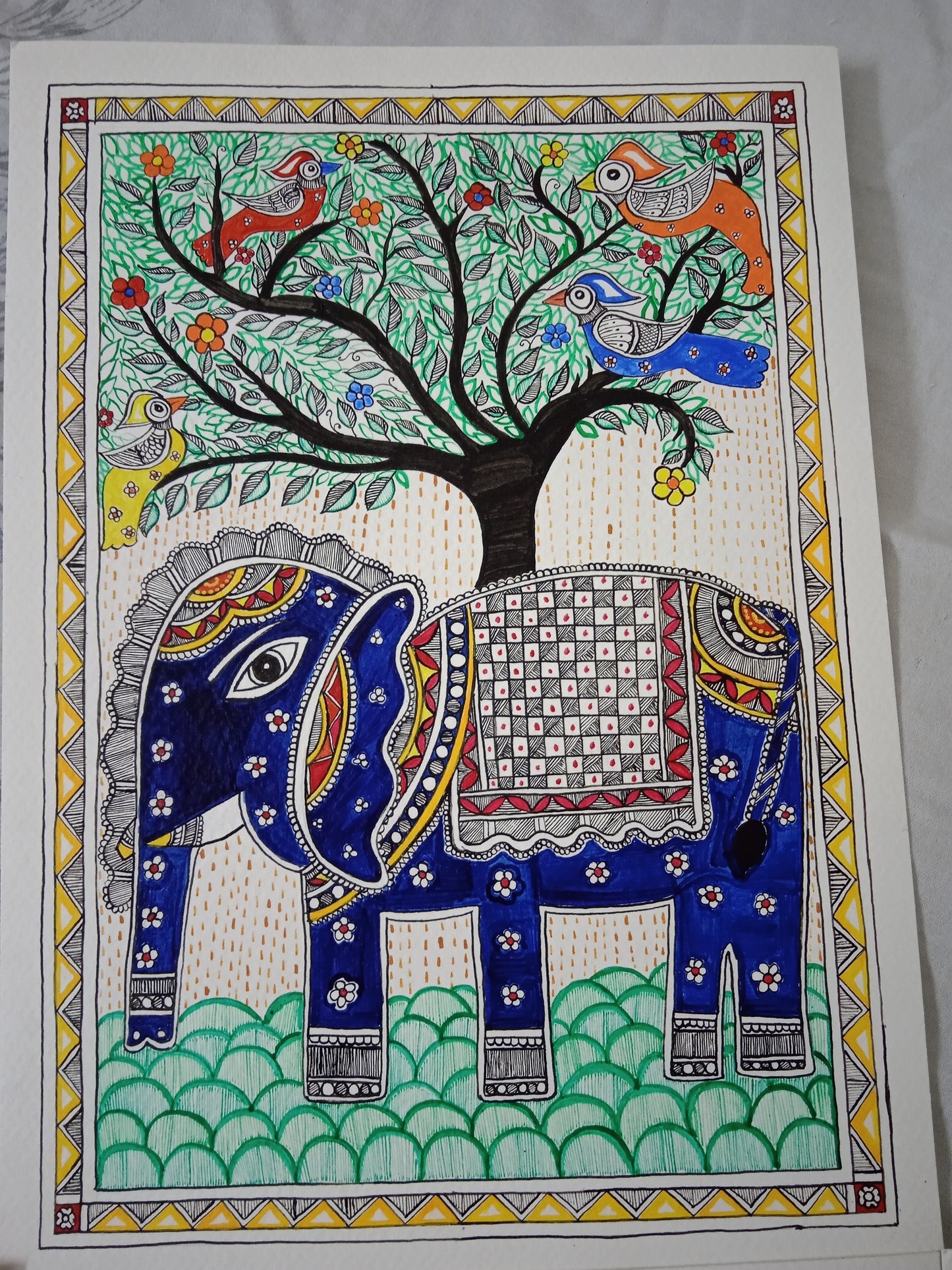 Mithila Painting of HAATHI/Elephant