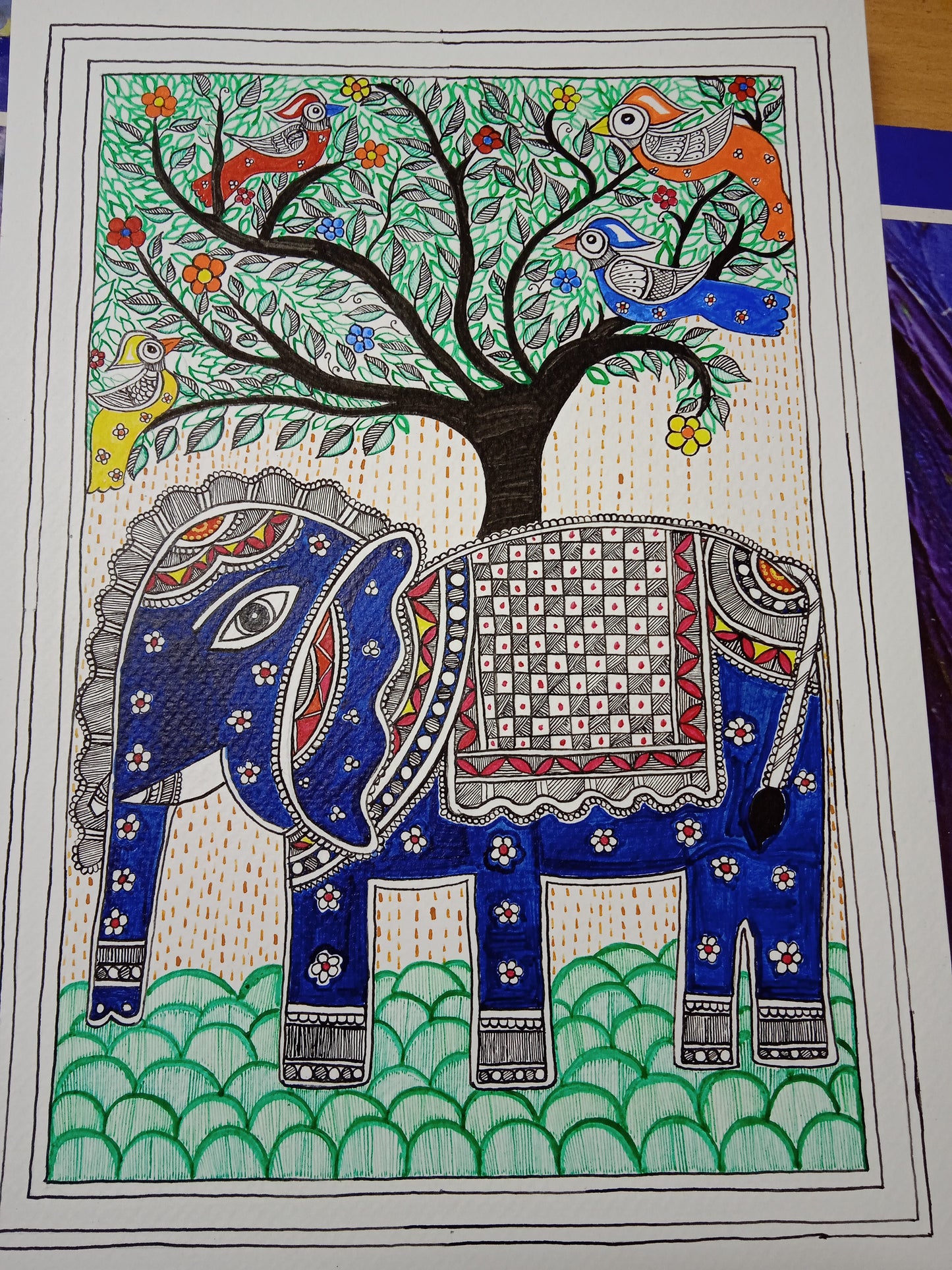 Mithila Painting of HAATHI/Elephant