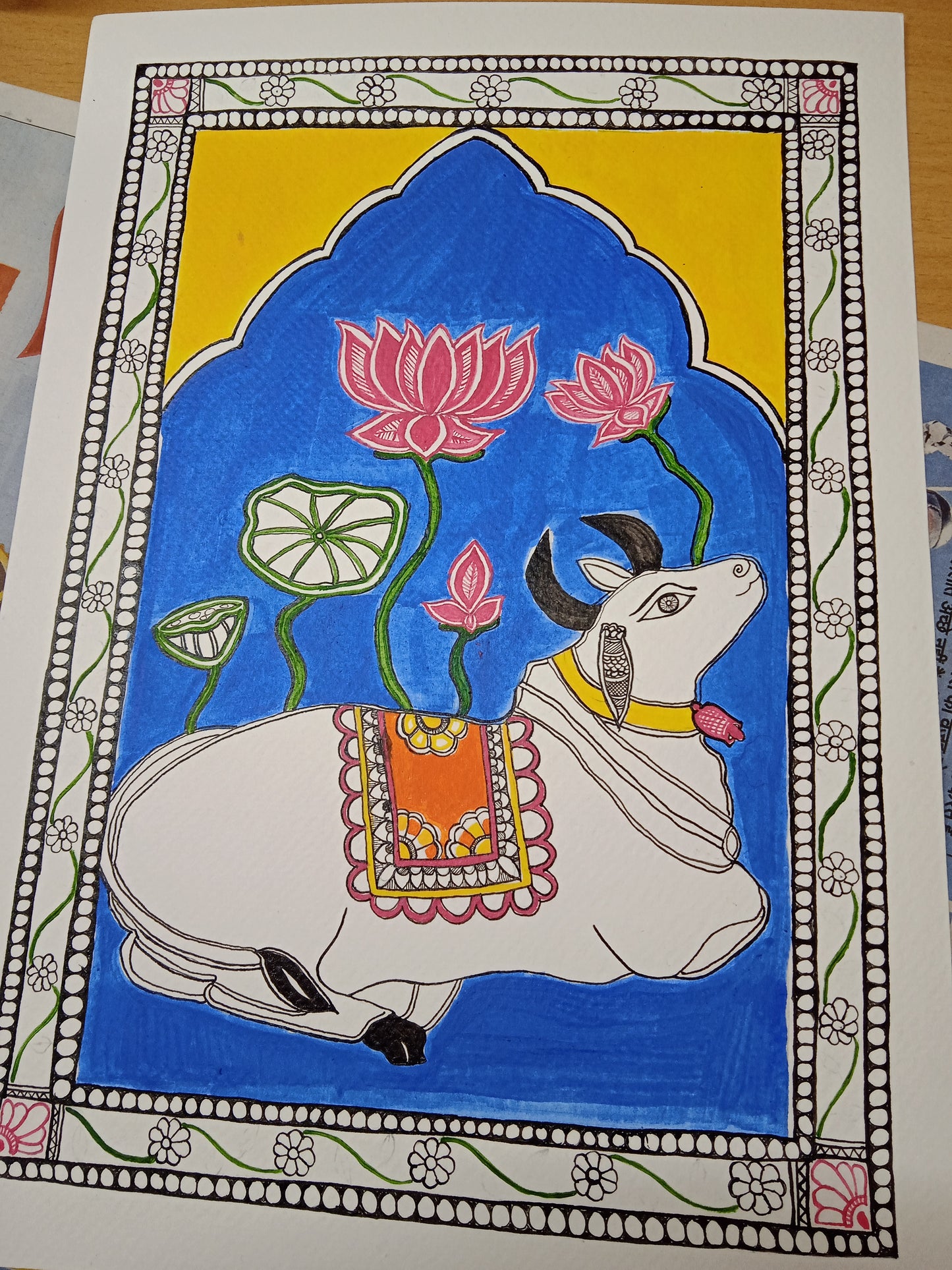 Mithila Painting of Cow