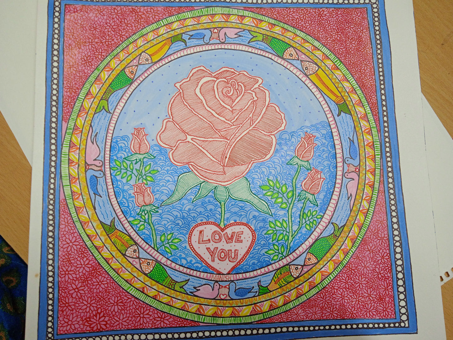 Mithila Painting for Valentine day