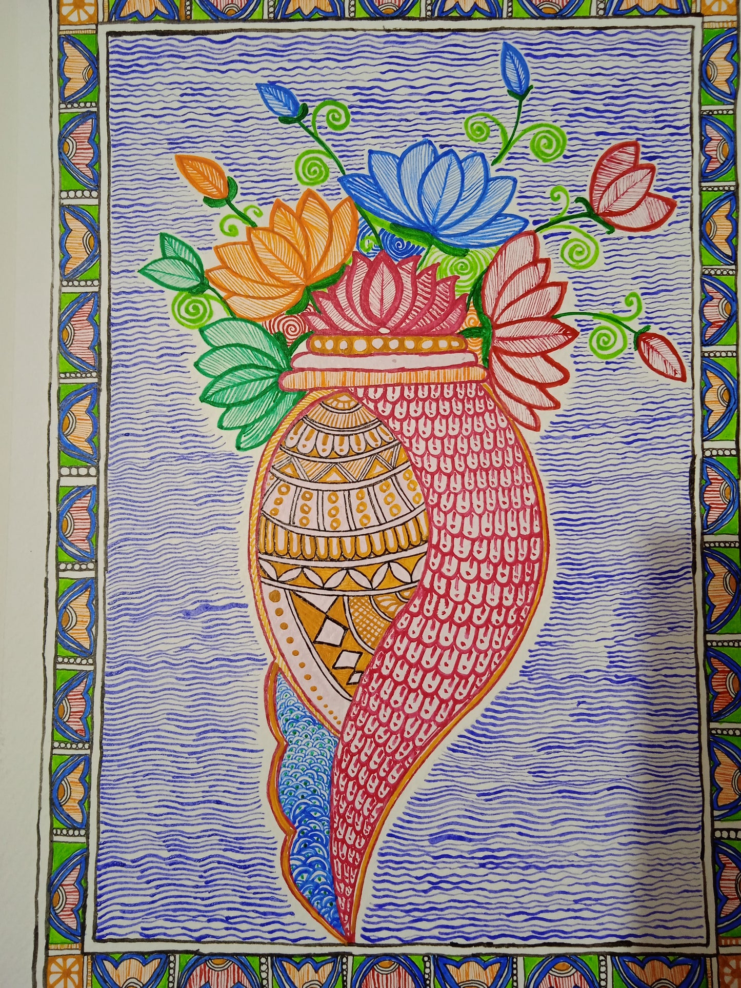 Mithila Painting of Shankh